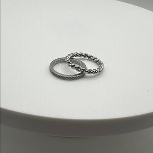 202.‎ QUDO set of 2 stainless steel stackable rings